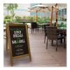 Indoor/Outdoor A-Frame Sidewalk Sign, Black 18 x 29 Surface, Brown Frame, 22 x 25 x 40