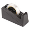 3" Core Desktop Tape Dispenser, Plastic, Black