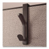 Cubicle Double Coat Hook, Plastic, Gray, Supports 10 Lbs