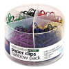 Assorted Size Paper Clips, 1"/1.75", Smooth, Assorted Colors, 450/Pack