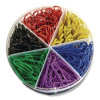 Assorted Size Paper Clips, 1"/1.75", Smooth, Assorted Colors, 450/Pack
