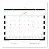Day Designer Rugby Stripe Academic Desk Pad Calendar, 22 x 17, White/Black/Gold Sheets, 12-Month: July 2025 To June 2026