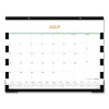 Day Designer Rugby Stripe Academic Desk Pad Calendar, 22 x 17, White/Black/Gold Sheets, 12-Month: July 2025 To June 2026