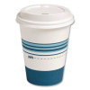 Paper Hot Cup And Plastic Dome Lid Combo, 12 Oz, White/Blue, 500/Carton