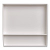 Divided Stackable Plastic Tray, 2 Compartments, 9.44 x 9.84 x 1.77, White