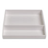 Divided Stackable Plastic Tray, 2 Compartments, 9.44 x 9.84 x 1.77, White