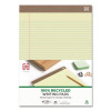 100% Recycled Notepads, Narrow Rule, (50) Canary Yellow 8.5 x 11 Sheets, Dozen