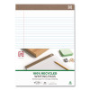 100% Recycled Notepads, Narrow Rule, (50) White 8.5 x 11 Sheets, Dozen
