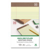 100% Recycled Notepads, Narrow Rule, (50) Canary Yellow 5 x 8 Sheets, Dozen