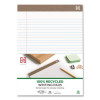100% Recycled Notepads, Wide/Legal Rule, (50) White 8.5 x 11 Sheets, Dozen
