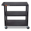 Tuffy Xl Three-Shelf Multipurpose Utility Cart, Plastic, 300 Lb Capacity, 35.25" x 18" x 34.5", Black