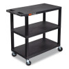 Tuffy Xl Three-Shelf Multipurpose Utility Cart, Plastic, 300 Lb Capacity, 35.25" x 18" x 34.5", Black