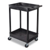 Endura Two-Shelf Utility Cart, Plastic, 300 Lb Capacity, 26.5" x 18.5" x 37.5", Black