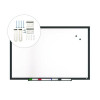 Magnetic Steel Dry Erase Board, 24" x 36", White Surface, Black Aluminum Frame