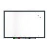 Magnetic Steel Dry Erase Board, 24" x 36", White Surface, Black Aluminum Frame
