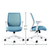 Alera Wessex Ergonomic Fabric Mesh Swivel Task Chair, Up To 275 Lb, 17.09 To 20.83 Seat Height, Seafoam Seat/Back, White Base
