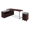 Alera Open Office Desk Series Low Storage Cabinet Credenza, Woodgrain Laminate, 29.5w x 19.13d x 22.78h, Mahogany