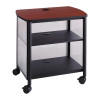 Impromptu Deskside Machine Stand, Metal, 3 Shelves, 100 Lb Capacity, 26.25" x 21" x 26.5", Cherry/White/Black