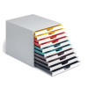 Varicolor Stackable Plastic Drawer Box, 10 Drawers, Letter To Folio Size Files, 11.5 x 14 x 11, White