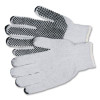 Pro Pvc-Dotted String-Knit Gloves, Medium, White/Black, 12 Pairs