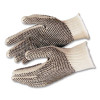 Pro Pvc-Dotted String-Knit Gloves, Medium, White/Black, 12 Pairs