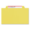 Colored Top Tab Classification Folders, 2/5-Cut Tab, Expands 2", 2 Divider, 6 Safeshield Fastener, Letter Size, Yellow, 10/Bx