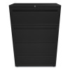 Brigade 700 Series Lateral File, 4 Legal/Letter-Size File Drawers, Black, 36" X 18" X 52.5"