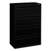 Brigade 700 Series Lateral File, 4 Legal/Letter-Size File Drawers, Black, 36" X 18" X 52.5"