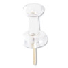 Standard Push Pins, Plastic, Clear, Clear Head/Gold Pin, 0.44", 100/Pack