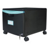 Single-Drawer Mobile Filing Cabinet, 1 Legal/Letter-Size File Drawer, Black/Teal, 14.75" X 18.25" X 12.75"