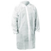 Kga10 Standard Weight Lab Coat For Non-Hazardous Particulate Protection, 3X-Large, White, 50/Carton