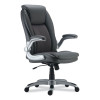 Alera Leithen Bonded Leather Midback Chair, Supports Up To 275 Lb, Gray Seat/Back, Silver Base