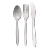 Reliance Mediumweight Cutlery Kit, Fork/Knife/Spoon, Plastic, White, 500/Carton