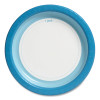 Heavy-Weight Paper Plates, 10" Dia, White/Blue, 125/Pack