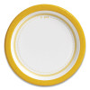 Everyday Paper Plates, 6" Dia, White/Yellow, 125/Pack