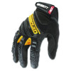Superduty Gloves, En388: 4132, 12" Long, Medium, Black/Yellow, Pair