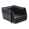 Nest And Stack Open Lid Storage Bin, 13.5" x 15" x 8.5", Black, 3/Pack