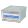 Stackable Storage Drawer, 10.85 Gal, 15.75" X 19.62" X 11.5", Gray/Translucent Frost