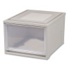 Stackable Storage Drawer, 10.85 Gal, 15.75" X 19.62" X 11.5", Gray/Translucent Frost