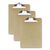 Recycled Hardboard Clipboard, 1" Clip Capacity, Holds 8.5 x 11 Sheets, Brown, 3/Pack