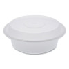 Newspring Versatainer Microwavable Containers, Round, 16 Oz, 6 x 6 x 1.5, White/Clear, Plastic, 150/Carton