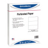 Perforated Paper, 3.66" And 7.33" From Bottom, 92 Bright, 24 Lb Bond Weight, 8.5 x 11, White, 500/Ream, 5 Reams/Carton