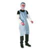 Disposable Food Service Apron, 28 x 46, Polyethylene, One Size Fits Most, White, 100/Box