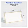Matte White Metallic Gold Border Tent Cards, 3.5 x 2, 4 Cards/Sheet, 20 Sheets/Pack