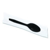 Dispens-a Spoon, Individually Wrapped, Mediumweight Spoon, Plastic, Black, 100/Box