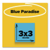 Self-Stick Notes, 3" x 3", Electric Blue, 90 Sheets/Pad, 5 Pads/Pack