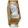 Classic Carry-Out Container With Pet Dome Lid, 22 Oz, 8.2 x 6.2 x 1.3, Silver/Clear, Aluminum, 100/Carton