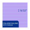 Wide Landscape Format Writing Pad, Medium/College Rule, (40) Assorted Color 11 x 8.5 Sheets, 3/Pack