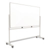 Magnetic Steel Mobile Dry Erase Board, 72 x 40, White Surface, Silver Aluminum Frame