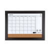 Home Decor Magnetic Dry Erase Board, Monthly Planning/Scheduling Calendar, 23" x 17", Tan/White Surface, Espresso Wood Frame